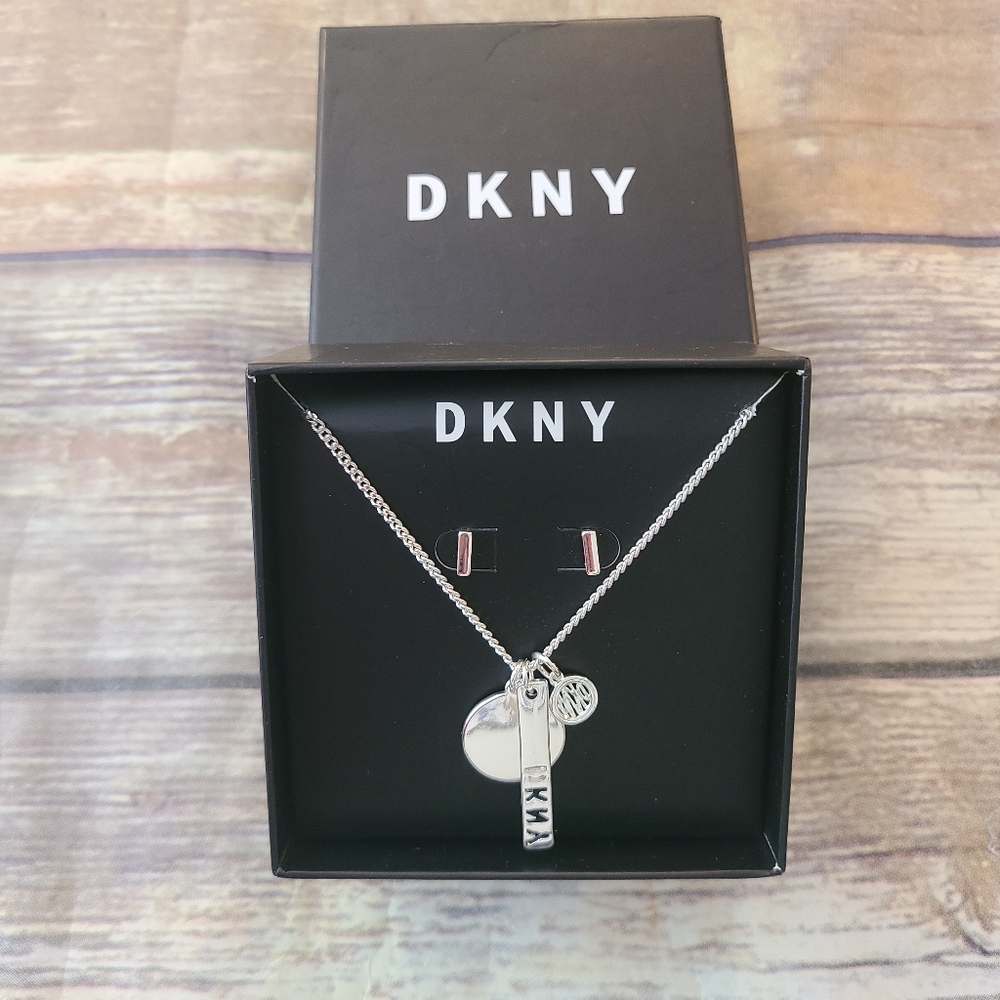 DKNY Charm Necklace and Earrings Set